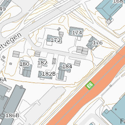 kart som viser postens hentesteder innleveringssteder og rode postkasser