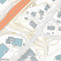 kart som viser postens hentesteder innleveringssteder og rode postkasser