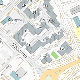 kart som viser postens hentesteder innleveringssteder og rode postkasser